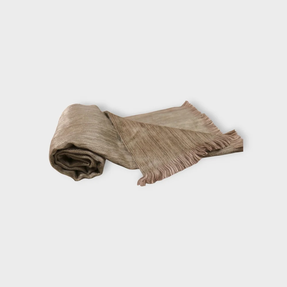 Alpaca Wool Scarf Shupaca Golden Dust Womens Fringed Stripped Heather Soft - Picture 8 of 11